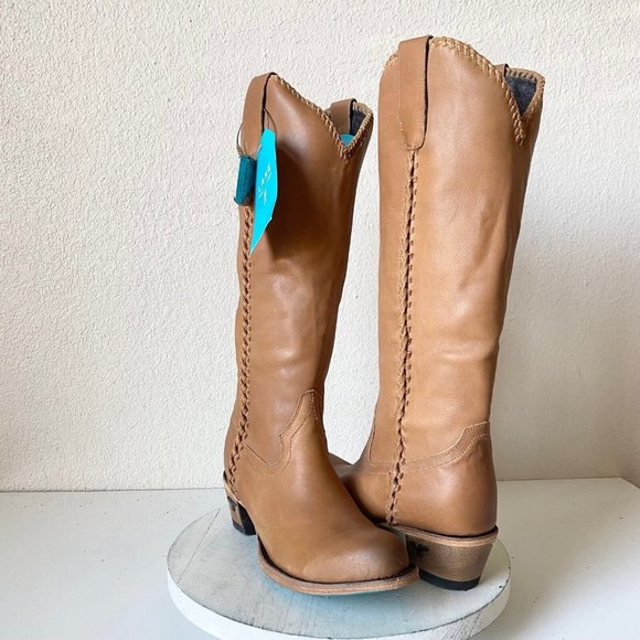 Lane Boots Shoes - NEW Lane PLAIN JANE Cowgirl Western Boots  8.5 Brown Leather Cowboy Tall Rustic